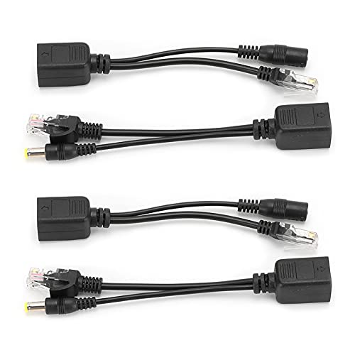 POE Splitter Adaptador Inyector DC12V para Cámara IP Estabilidad Mejorada Larga Vida para Monitoreo Interior (Negro) miniatura 4