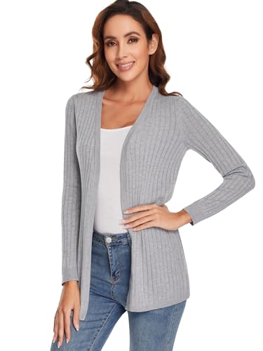 Women's Long Sleeve Cardigan Classic Ribbed Knit Sweaters Outwear3