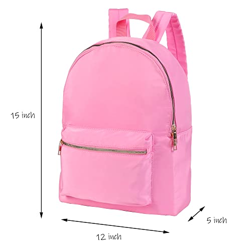 Wonshia Backpack,Pink Preppy Backpack For Women Lightweight Water Resistant Casual Nylon Backpack For Sport Backpack #TOP3