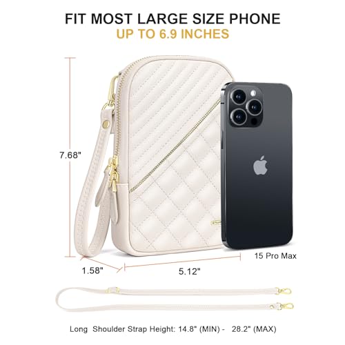 Image of nuoku Small Crossbody Bags for Women Vegan Leather Cell Phone Wallet Purses for Women with Double Zipper,RFID Wallet