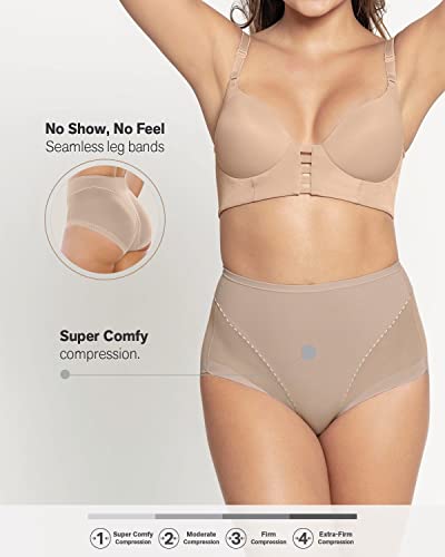 Leonisa Invisible High Waisted Tummy Control Underwear - Shapewear Panties For Women Black #TOP3