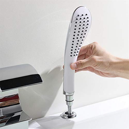 Ensemble de douche de salle de bain argenté avec robinet cascade et douchette à main