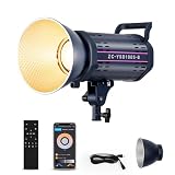 100W LED Video Light with 2.4G&APP Control COB Bi Color 2700K-6500K,≥9000LM,CRI≥97,Photography Continuous Output Lighting with 12 Scenes，Studio Light with Dual Power suport Lighting