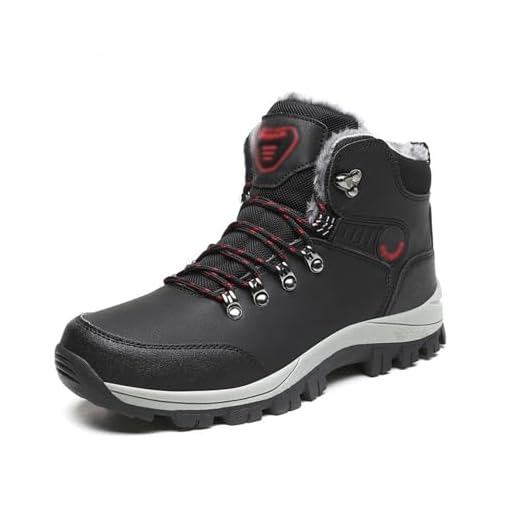 Botas De Neve De Inverno Para Homens, Botas De Neve Masculinas Plus Size Antiderrapantes De Cano Alto Quente E Confortável, Os Bens Exteriores Amarram Acima Exteriores Tornozelo (Color : Black, Size