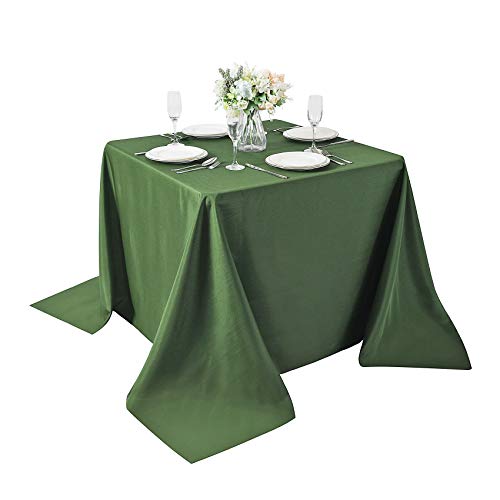 Cupuamon Square Tablecloth 90X90 Inch Washable Polyester Fabric Table Cloth For Wedding Party Dining Banquet Decoration（90X90,Willow） #TOP23
