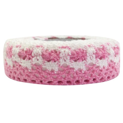 Wrapables Colorful Decorative Adhesive Lace Tape, Pink