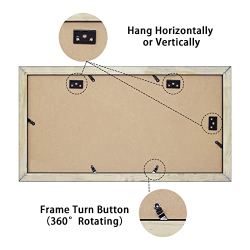 Golden State Art, 9X18 Black Wood Frame - White Mat For Three 5X7 Pictures - Sawtooth Hangers- Swivel Tabs - Wall Mounting - Landscape/Portrait - Real Glass - Collage Frame #TOP5