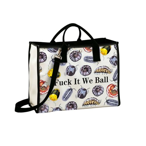 Sac fourre-tout Isopode JXGZSO en toile de coton imprimé F It We Ball
