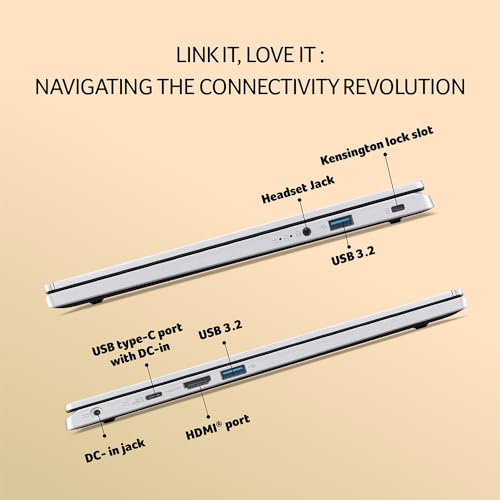 Image of acer Aspire 3 14 Intel Core i3 N305 8-core Processor (8 GB / 512 GB SSD /Windows 11 Home /MS Office) Pure Silver, A314-36M, 35.56 cm (14 inch) Full HD Display Laptop