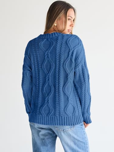 Image of Trendy Queen Women's Oversized Cable Knit Crewneck Sweaters