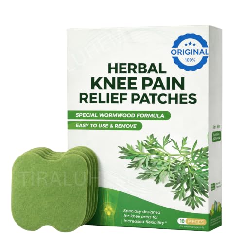 Image of Herbal Knee Pain Relief Patches with Wormwood Extract | Fast Relief from Arthritis, Joint & Muscle Pain | Natural Anti-Inflammation Patch Stickers | Long Lasting, Easy to Use | Men or Women