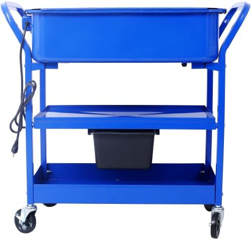 Miniatura 4 de Lavadora de piezas móviles, máquina limpiadora de piezas portátil de 20 galones con bandeja de drenaje y bomba de 325 GPH, tanque de lavado de