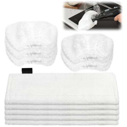 TOSAVGA 10 Stück Mikrofaser-Tuchset Waschbar für Kärcher Dampfreiniger EasyFix SC1, SC2, SC3, SC4, SC5, Kärcher Dampfreiniger Zubehör, Ersatztücher Zubehör - 5 Bodendüse + 5 Handdüse