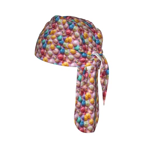 Gorra de ciclismo elástica con estampado de helados de muchos colores, secado rápido, absorbe la humedad, transpirable, elástica para deportes