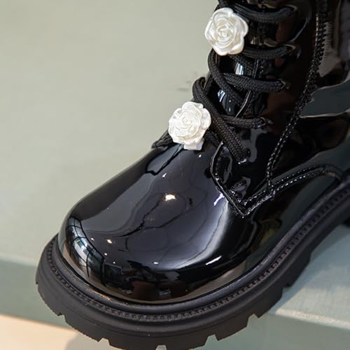 Girls Knee High Fashion Riding Boots Side Zipper Combat Boots Lace Up Chunky Low Heel Tall Winter Boot3