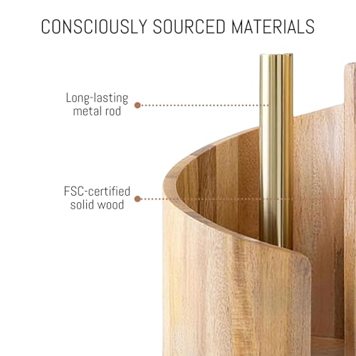Soporte para papel de cocina de montaña de madera: dile adiós al desorden en la encimera del baño 7