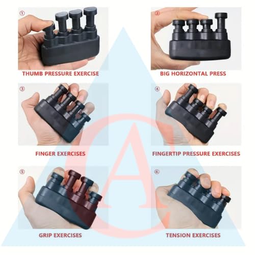 Image of CA 4 Finger Piano Trainer Adjustable Finger Flexibility Trainer Grip for Piano Guitar Players Finger Exerciser for Hand Exercises Rehabilitation Finger Strengthener Grip Strength Trainer(1pc)
