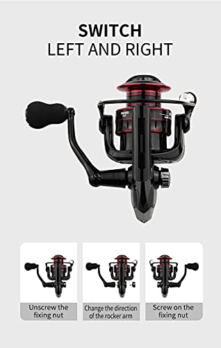 LINNHUEスピニングリールHE1000 (ブラックレッドHK, 7000) 2枚目