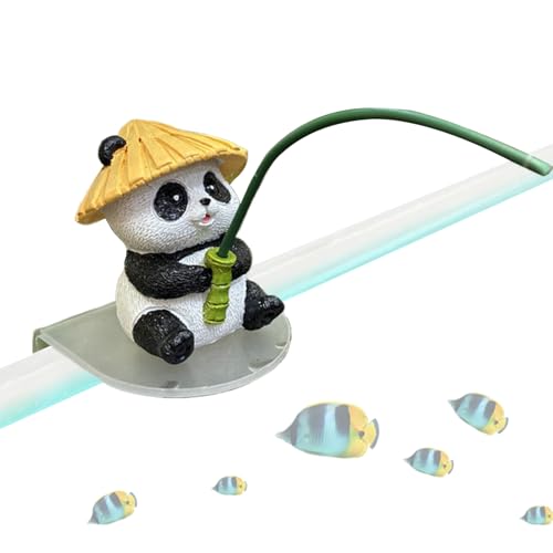 Fyrdyn 動物像 - 樹脂製釣りパンダ彫刻,ガーデン像 - ガーデン、パティオ、ポーチ、バルコニー、芝生、水槽、池用