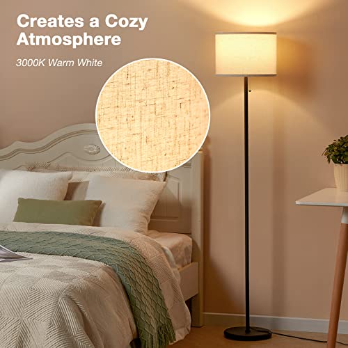 Ambimall Floor Lamp For Bedroom, 3 Color Temperature Led Floor Lamp With Pull Chain Switch, Modern Standing Lamps For Living Room, Office, Kids Room, Reading(Bulb Included) #TOP4