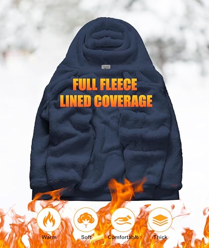 Image of SWISSWELL Men Zip Up Hoodies Sherpa Lined Jacket Heavyweight Fleece Sweatshirt Winter Warm Hooded Coat