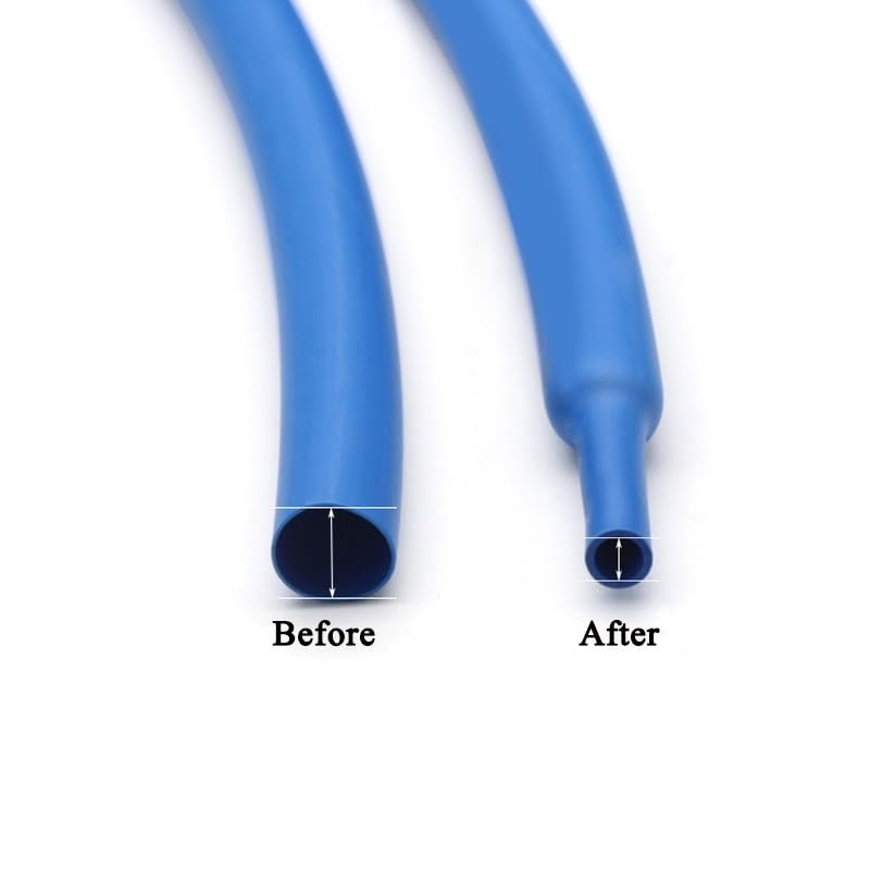 Tubo termorretráctil, Tubo termorretráctil de 1 Metro de diámetro Azul de 1mm a 50mm, Funda de Cable térmica de poliolefina 2:1 aislada, Tubo termorretráctil de Alambre(50mm)