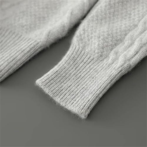 Men's Wool Crew Neck Knit Sweater - Long Sleeve Solid Twist Pullover Warm Casual Jumper Top4