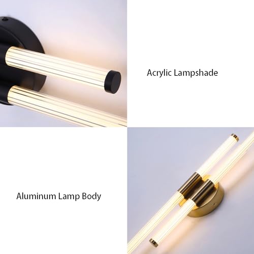 Applique murale LED dorée pour chambre à coucher et luminaire intérieur