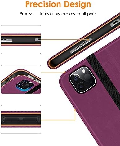 DTTO Case for iPad Pro 11 Inch 4th/3rd/2nd/1st Generation 2022/2021/2020/2018,Premium PU Leather Folio Stand Cover with Hand Strap,Fit iPad Air 4/5 - Auto Wake/Sleep,Multiple Viewing Angles, Purple