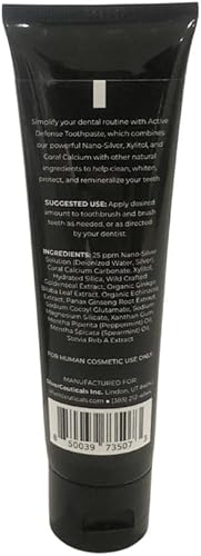 Miniatura 8 de Pasta de dientes de plata coloidal con calcio coral y xilitol - menta fresca - esmalte dental remineralizado - SLS y protección de la cavidad sin