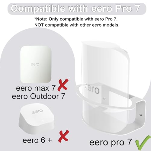 Image of Metal Wall Mount for eero Pro 7, Heavy-Duty Metal Bracket, Secure Cable Management, Includes Screws & Screwdriver, Easy Installation, Compatible with eero 7 Pro Mesh System (1 Pack)