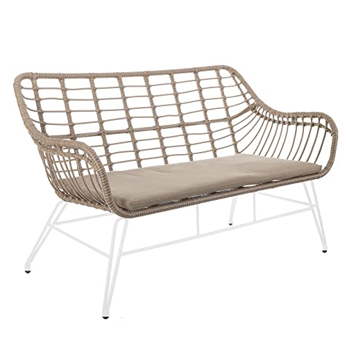 LOLAhome Sofá de 2 plazas Ariki de Rattan