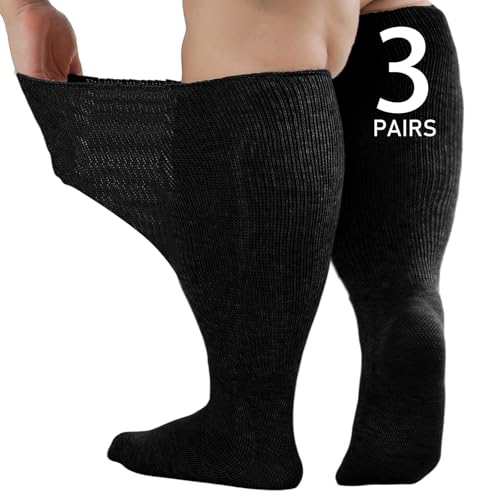 Image of Wide Diabetic Socks for Men Women, Loose Fit for Swollen Feet, Plus Size
