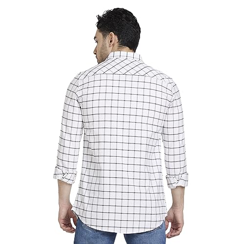 Image of Spykar Men's Regular Fit N /A Full Sleeve Checked Casual Shirts