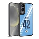 Head Case Designs Officially Licensed Manchester City Man City FC Antoine Semenyo 2025/26 Players Home Kit 1st Group Gel Armor Case [Military Grade Protection] Compatible with Samsung Galaxy S25 Edge