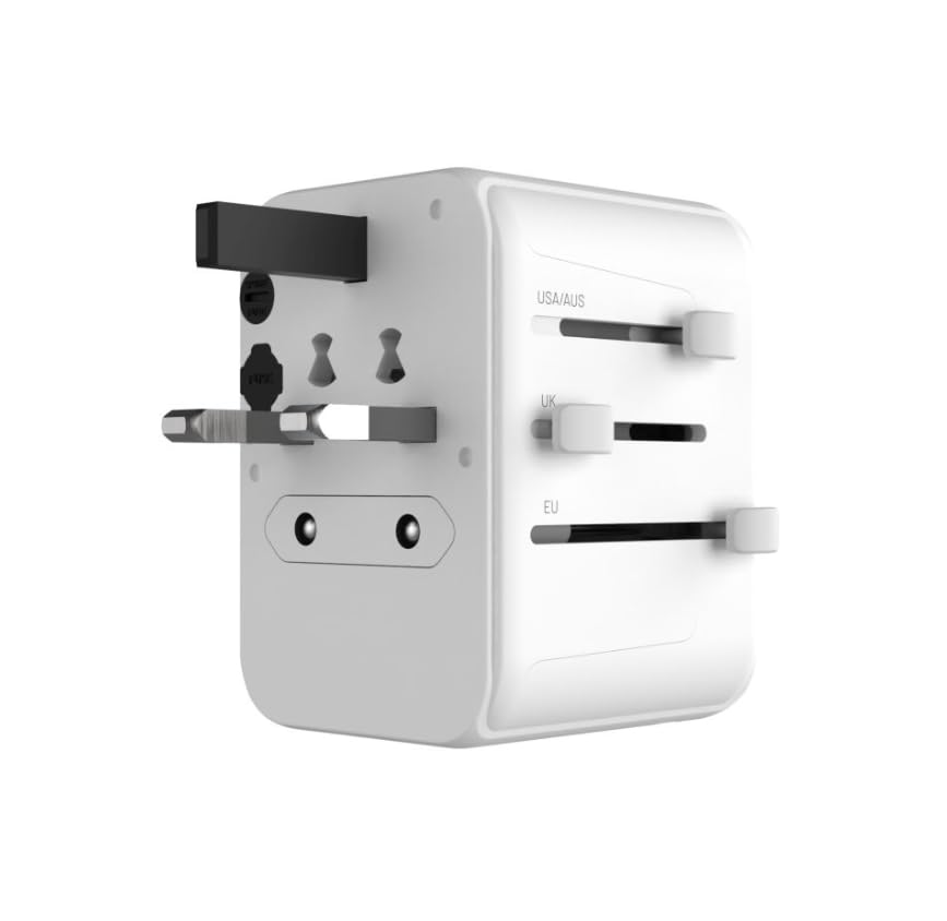 Fixed Voyager 30 - Caricatore da viaggio EU/UK/USA/OFF, PD 30 W, colore: Bianco