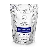 The New Zealand Natural Pet Food Co WOOF Freeze Dried Dog Treats - Beef Green Tripe, High Protein, Treats Small & for Large Dogs, Natural, Topper or Dog Treat, 1.4 oz
