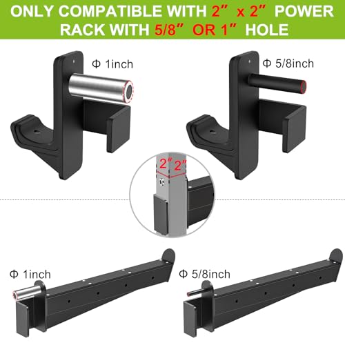 Image of Kipika Power Rack Attachment for 5 /8 inch & 1 inch Holes - Heavy Duty Home Gym Equipment for 2x2 or 3x3 Squat Rack, Adjustable and Easy to Install