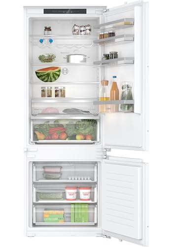 Bosch - Frigorífico combi integrable, Serie 4, NoFrost, Home Connect, VitaFresh XXL, Muy Silencioso, Blanco, KBN96VFE0.