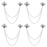 SUPERFINDINGS ロングチェーンブローチ ハチブローチピン 合金ラインストーン ミツバチ ハンギングチェーンピン かわいい エレガント 昆虫 ラペルピン タッセルバッジ スーツカラーブローチ レディース メンズ ジュエリーギフト 4個, 合金+ラインストーン。, 宝石なし