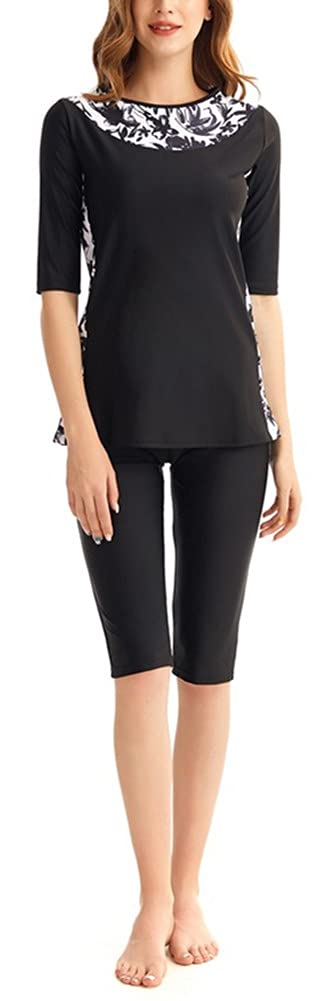 Modest Swimming for Women Costume da Bagno Manica Corta Burkini Modest Swimwear Costume Beachwear