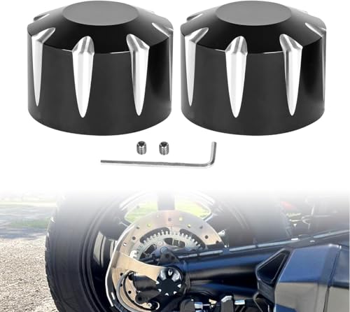 Goldfire Spyder Driver Footpegs Bat Shape Foot Pedal Front Rider Foot Rest Large Wide Floorboards Tricycle Accessories Fit for the Can-Am Spyder, Rear Axle Cover Caps Axle Nut Covers Aluminum