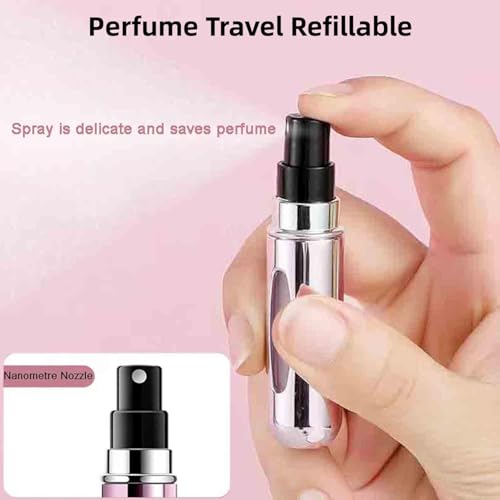 LONCESS Perfume Travel Refillable | Portable Fragrance Sprayer with Leak-Proof Design | Refillable Perfume Spray & Pump Case | 6-Pack Bundle (5ml Each) | Ideal for Travel & Gifts3