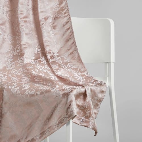 Image of haus & kinder Jacquard Door Curtains 7 Feet Long Pack of 2 Door Curtains, 7 Feet Curtains for Door (Rosewood Grace, Rosegold Floral Nature Design Design 130x213 CM)