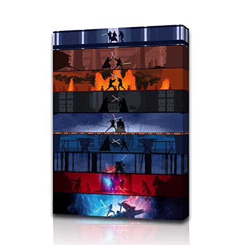 Star Wars Movie Posters Canvas Wall Art Movie Darth Vader Poster Hd Print On Canvas Painting Wall Picture For Living Room Home Decor Boy Gift,With Frame 12X16Inch #TOP26