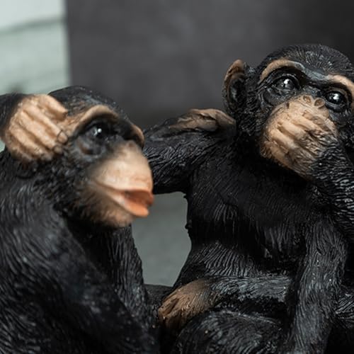 Statue de singe miniature en résine de qualité pour étagère et bureau - 8