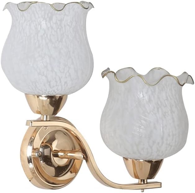 Aplique de pared vintage de cristal esmerilado, luz decorativa doble para interiores