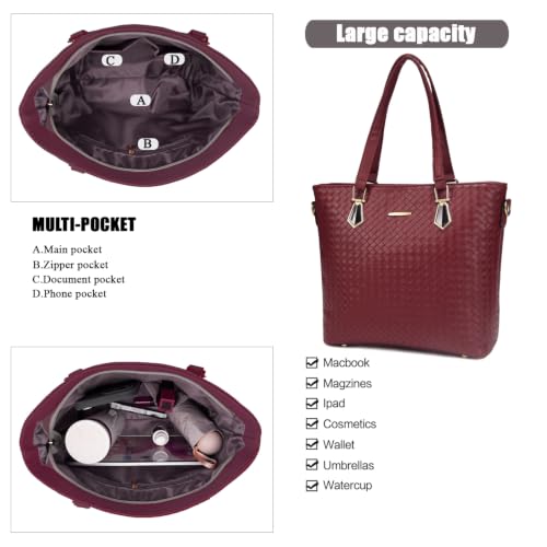 Image of OTMIPIML Purses and Handbags for Women Synthetic Leather Tote Crossbody Bags Satchel Purses Set 6pcs