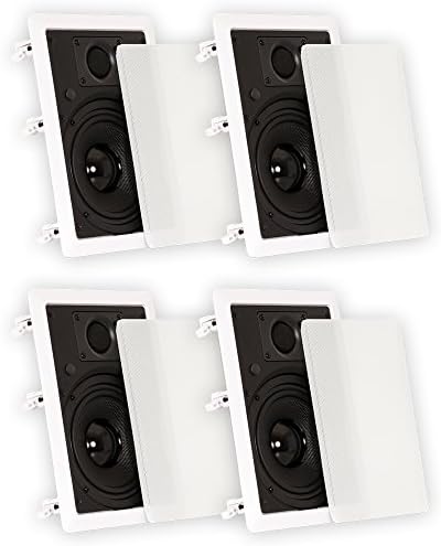 Theater Solutions TS65W in Wall 6.5" Speakers Surround Sound Home Theater 2 Pair Pack