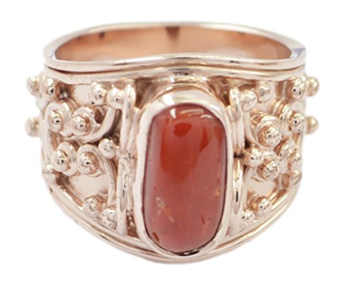 Bague rouge RIYO Corail argent et or rose, le cadeau idéal de taille 52 pour sceller un moment
